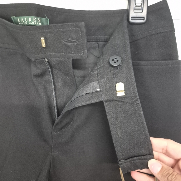 Ralph Lauren Woman's Black Pants with Brown Belt - Picture 4 of 7